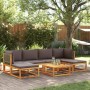 Set Divano da Giardino 7 pz con Cuscini Legno Massello Acacia