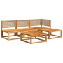 Set Divano da Giardino 5 pz con Cuscini Legno Massello Acacia