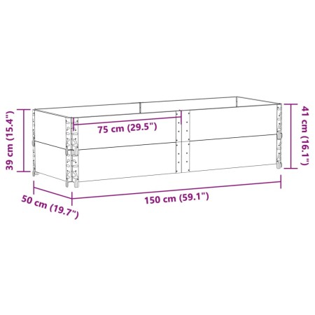 Poggiapiedi da Giardino Marrone 150x50cm Legno Massello di Pino