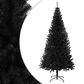 Albero di Natale Artificiale Sottile con Base Nero 210 cm PVC