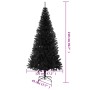 Albero di Natale Artificiale Sottile con Base Nero 210 cm PVC