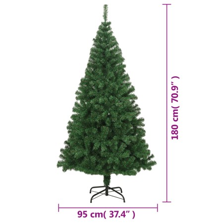 Albero di Natale Artificiale con Rami Spessi Verde 180 cm PVC