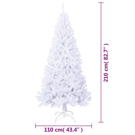 Albero di Natale Artificiale con Rami Spessi Bianco 210 cm PVC