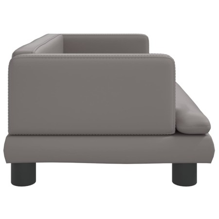 Divano per Bambini Grigio 80x45x30 cm in Similpelle