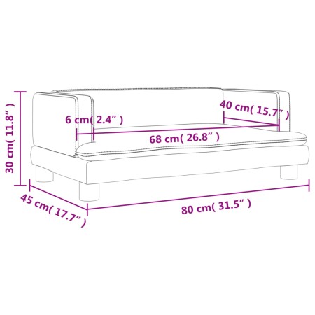 Divano per Bambini Grigio 80x45x30 cm in Similpelle