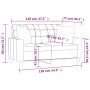 Divano a 2 Posti con Cuscini Grigio 120 cm in Similpelle