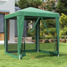 Tenda per Feste con 4 Pareti Laterali in Rete Verde 2x2 m HDPE