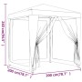 Tenda per Feste con 4 Pareti Laterali in Rete Verde 2x2 m HDPE