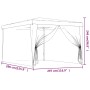 Tenda per Feste con 4 Pareti Laterali in Rete Blu 3x4 m HDPE