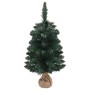 Albero di Natale Preilluminato con Supporto Verde 90 cm in PVC