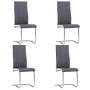 Set Sala da Pranzo 5 pz in Similpelle Grigio