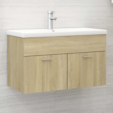 Mobile con Lavabo Integrato Rovere Sonoma in Legno Multistrato