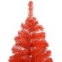 Albero di Natale Preilluminato con Palline Rosso 150 cm PVC