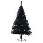 Albero di Natale Artificiale a Metà con Base Nero 150 cm PVC