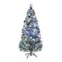 Albero di Natale Preilluminato con Supporto 180 cm Fibra Ottica