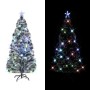 Albero di Natale Preilluminato con Supporto 180 cm Fibra Ottica