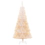 Albero di Natale Artificiale Punte Iridescenti Bianco 180cm PVC