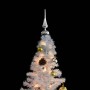 Albero di Natale Preilluminato con Palline Bianco 210 cm