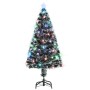 Albero di Natale Preilluminato con Supporto 120 cm Fibra Ottica