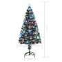 Albero di Natale Preilluminato con Supporto 120 cm Fibra Ottica