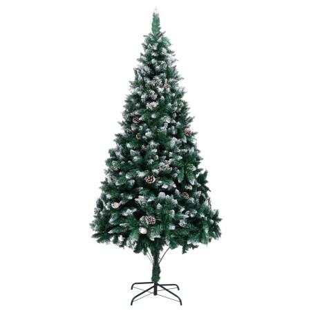 Albero di Natale Artificiale con Pigne e Neve Bianca 210 cm