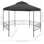 Gazebo da Giardino 323x275x265 cm Antracite