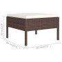 Set Divani da Giardino 8 pz con Cuscini in Polyrattan Marrone