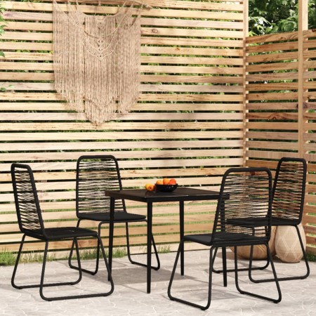 Set Mobili da Pranzo per Giardino 5 pz Nero