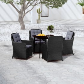 Set da Pranzo da Giardino 5 pz Nero