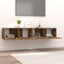 Mobili TV 2 pz Rovere Fumo 80x30x30 cm Legno Multistrato