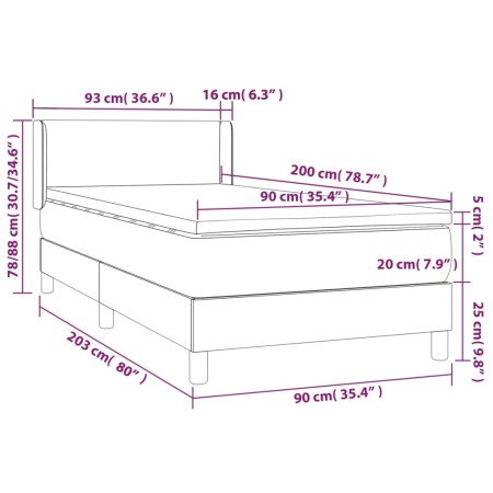 Giroletto a Molle con Materasso Rosa 90x200 cm in Velluto