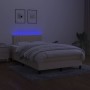 Letto a Molle con Materasso e LED Crema 120x200cm in Tessuto