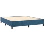 Letto a Molle con Materasso e LED Blu Scuro 180x200 cm