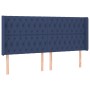 Letto a Molle con Materasso e LED Blu 180x200 cm in Tessuto