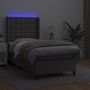 Giroletto Molle con Materasso e LED Grigio 90x200cm Similpelle