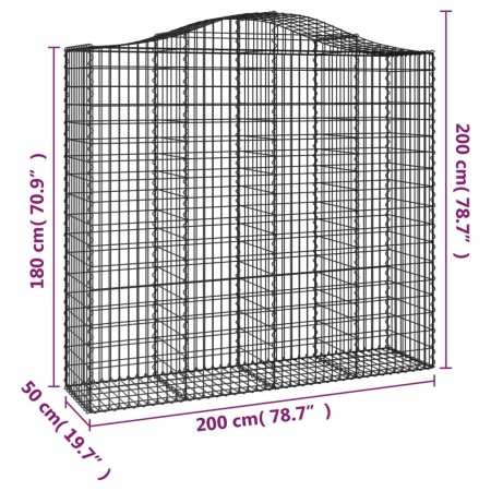 Cesti Gabbioni ad Arco 18 pz 200x50x180/200 cm Ferro Zincato