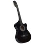 Set Chitarra Classica Western 12 pz con 6 Corde Nera 38"