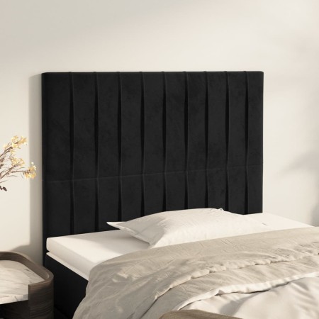 Testiere 2 pz Nere 100x5x78/88 cm in Velluto