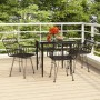 Set da Pranzo da Giardino 5 pz Nero in Polyrattan