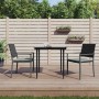 Set Pranzo da Giardino 3pz con Cuscini in Polyrattan e Acciaio