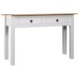 Tavolo Consolle Bianco 110x40x72 cm Legno Massello Pino Panama