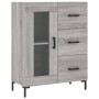 Credenza Grigio Sonoma 69,5x34x180 cm in Legno Multistrato