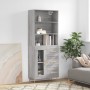 Credenza Grigio Sonoma 69,5x34x180 cm in Legno Multistrato