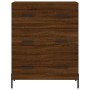 Credenza Rovere Marrone 69,5x34x180 cm in Legno Multistrato