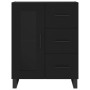 Credenza Nera 69,5x34x180 cm in Legno Multistrato