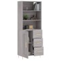 Credenza Grigio Sonoma 69,5x34x180 cm in Legno Multistrato