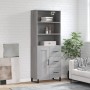 Credenza Grigio Sonoma 69,5x34x180 cm in Legno Multistrato