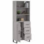 Credenza Grigio Sonoma 69,5x34x180 cm in Legno Multistrato