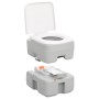 Toilette da Campeggio Portatile Grigia e Bianca 15+10 L in HDPE