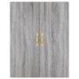 Credenza Grigio Sonoma 69,5x34x180 cm in Legno Multistrato